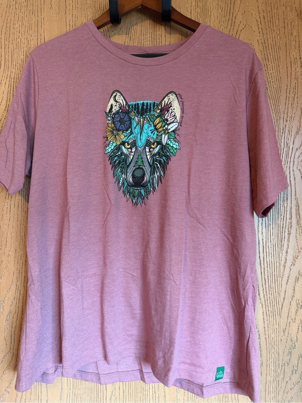 Wild Tribute Glacier National Park Boho Wolf Heather Mauve T-Shirt XXL 2XL NWT